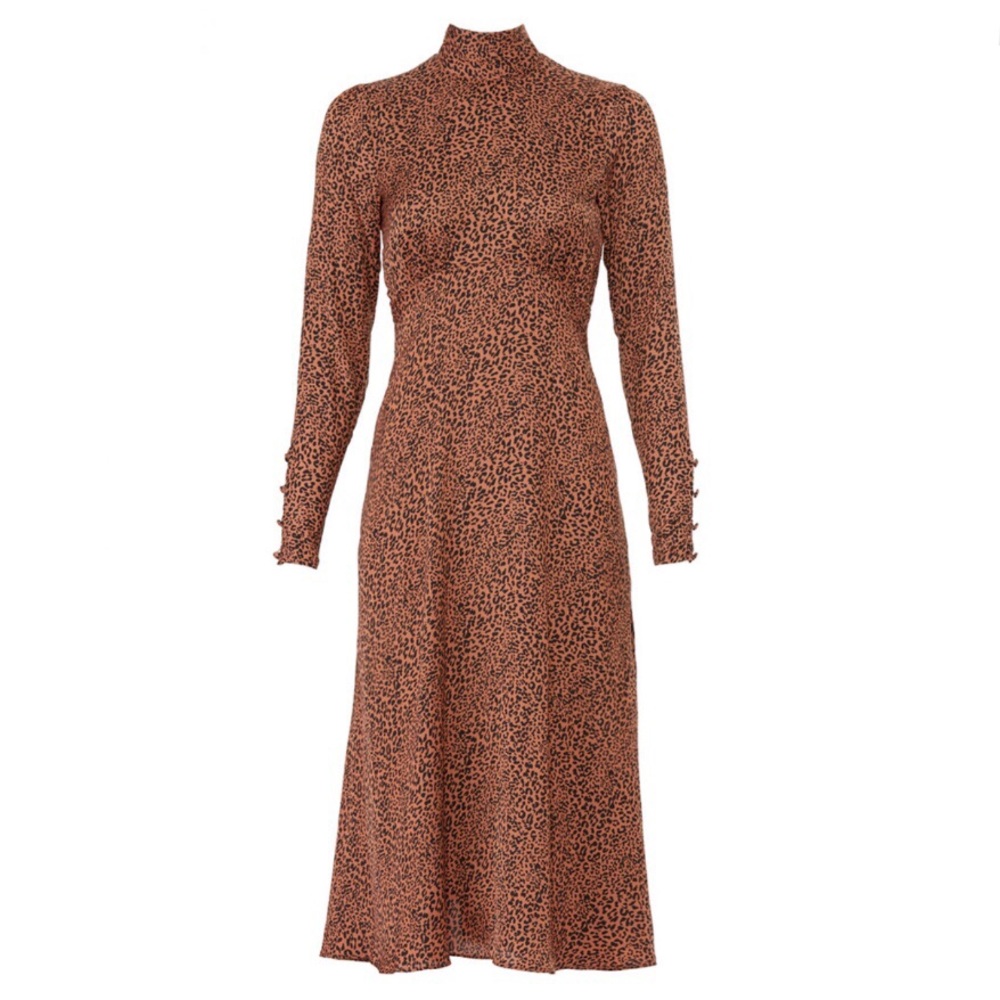 FREE PEOPLE LEOPARD MIDI DRESS